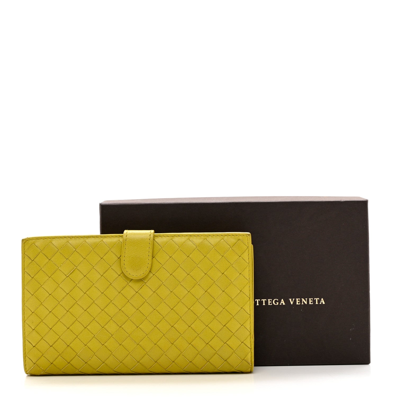 Bottega Veneta Nappa Intrecciato Continental Snap Wallet Kiwi 8 of 8