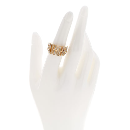 Christian Dior Metal Crystal DIO(R)EVOLUTION Ring 52/6 Gold 2 of 6