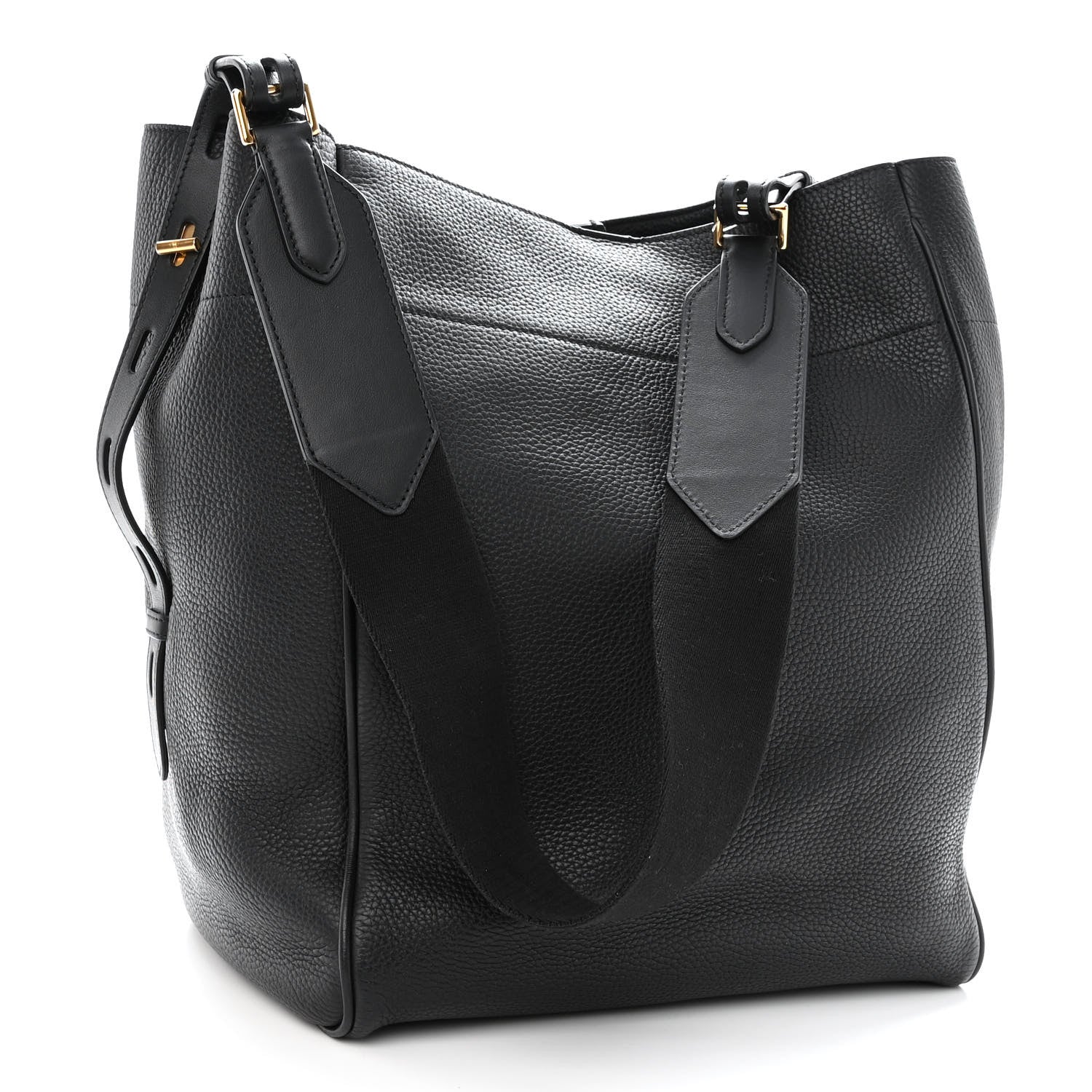 Tom Ford Calfskin Large Hollywood T Twist Tote Black 3 of 10