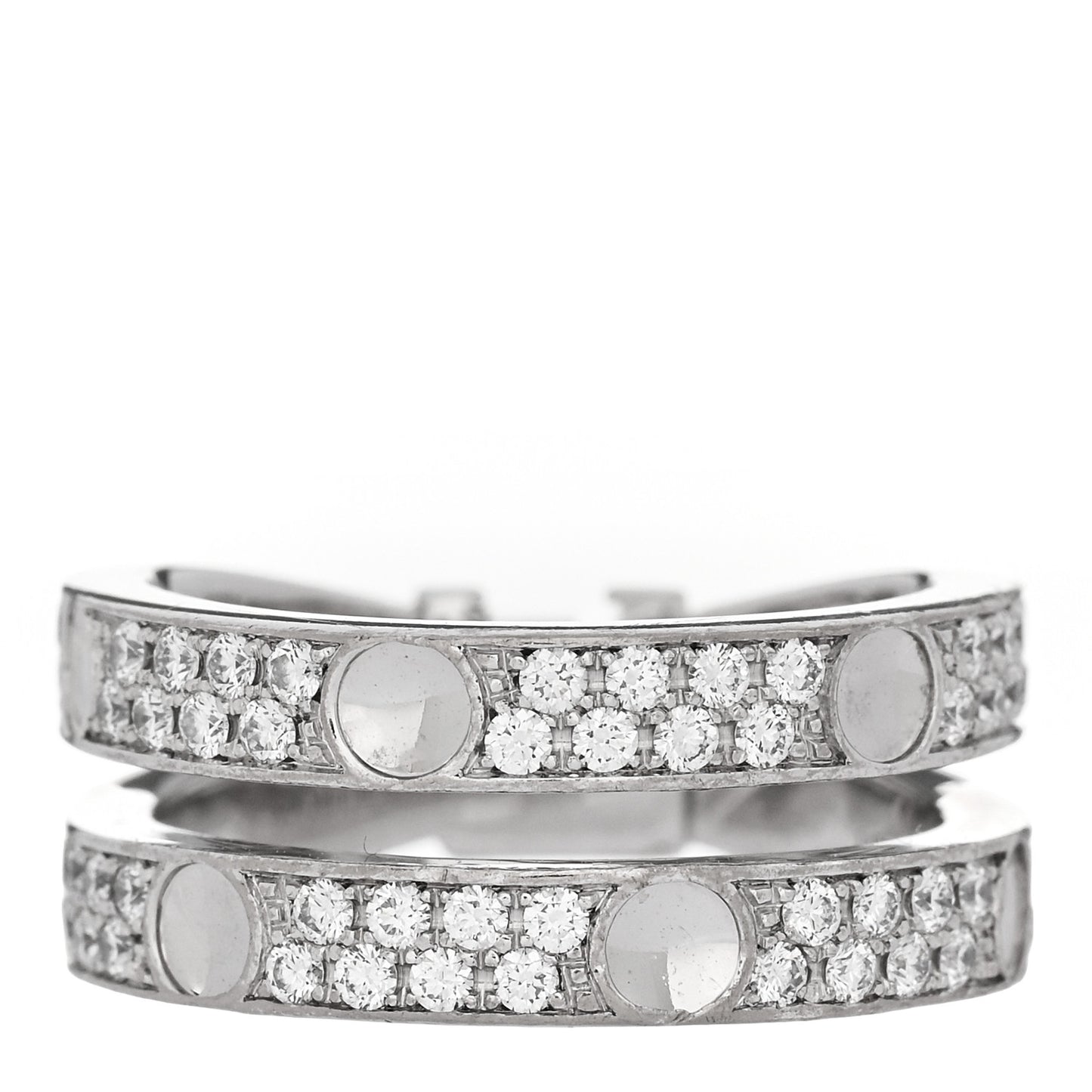 18K White Gold Diamond Empreinte Double Pave Ring 49 5