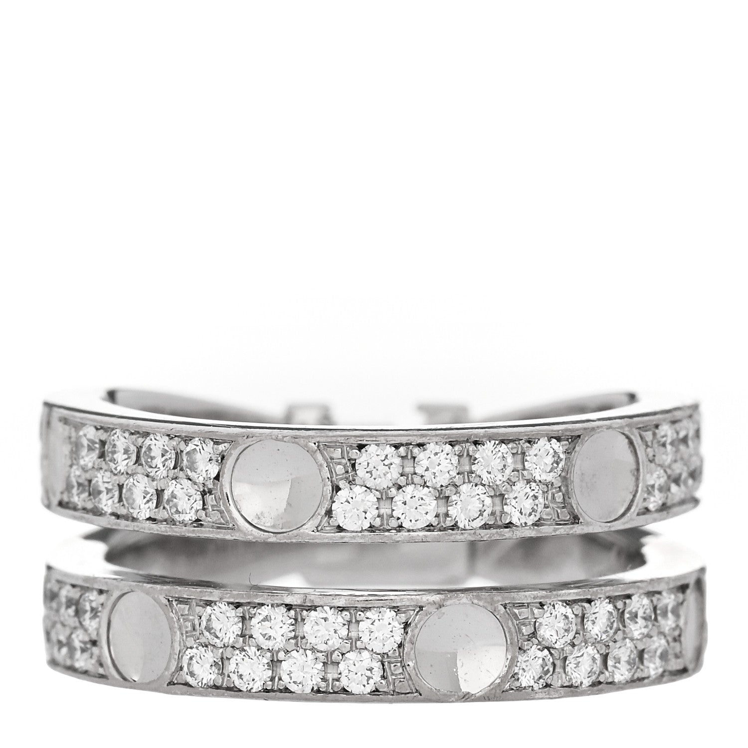 Louis Vuitton 18K White Gold Diamond Empreinte Double Pave Ring 49 5 3 of 5