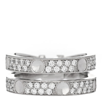 Louis Vuitton 18K White Gold Diamond Empreinte Double Pave Ring 49 5 3 of 5