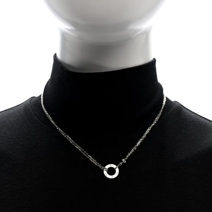 Cartier 18K White Gold 2 Diamond LOVE Necklace 2 of 4