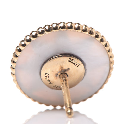 Christian Dior 18K Yellow Gold Diamond Mother of Pearl Large Rose Des Vents Earrings 10 of 14