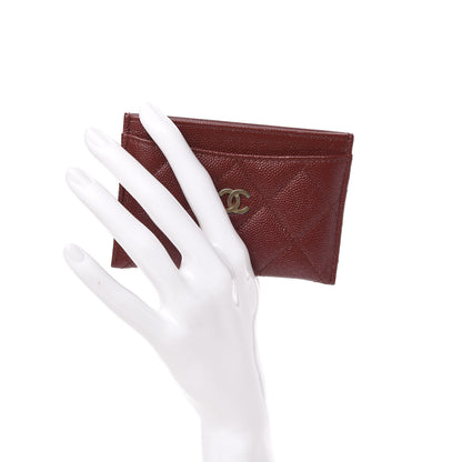 Chanel Iridescent Caviar Quilted Card Holder Burgundy 2 of 9