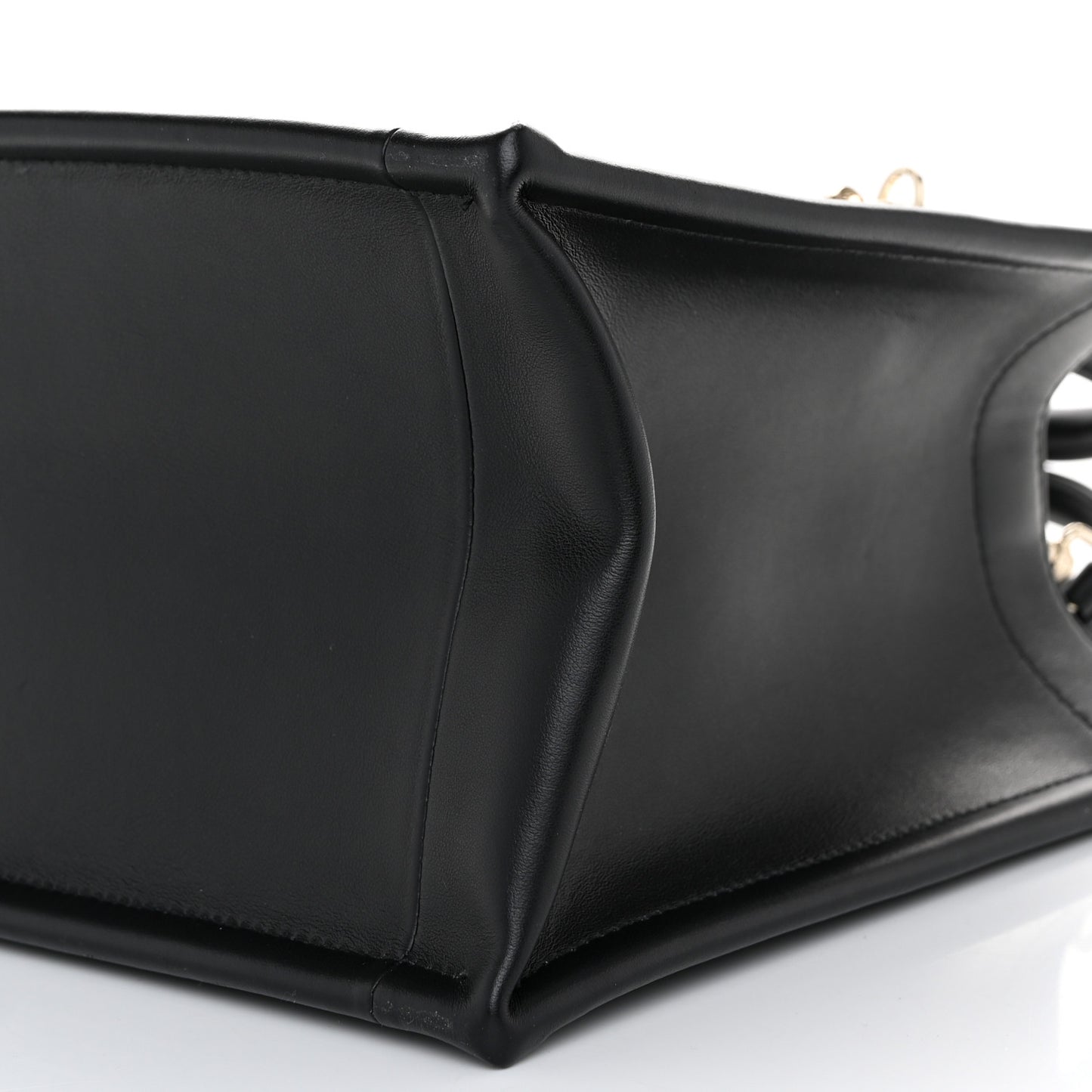 Calfskin Macro Cannage Small Book Tote Black