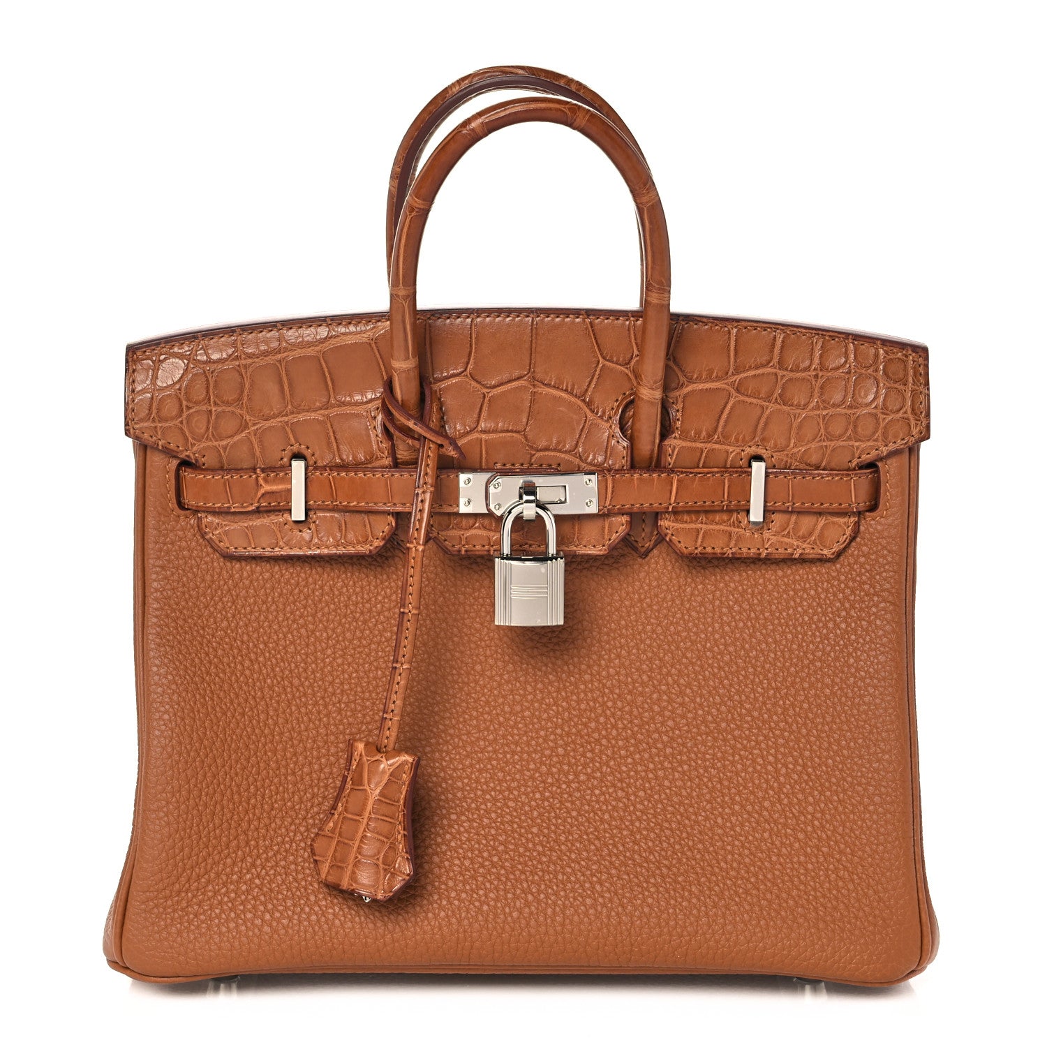 Hermes Togo Matte Alligator Birkin Touch 25 Gold 1 of 35