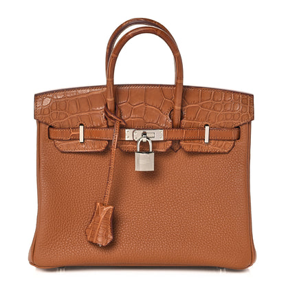 Hermes Togo Matte Alligator Birkin Touch 25 Gold 1 of 35