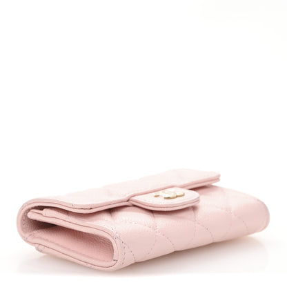 Chanel Caviar Quilted Flap Card Holder Wallet Light Pink 4 of 10