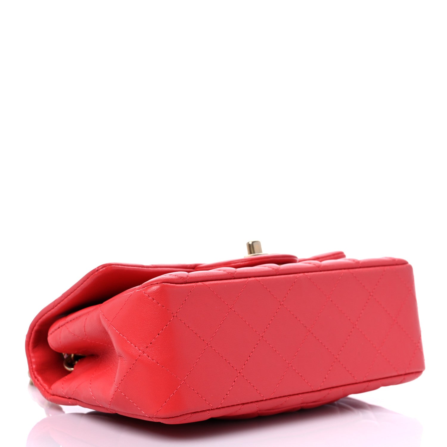 Chanel Lambskin Quilted Mini Rectangular Flap Red 4 of 9