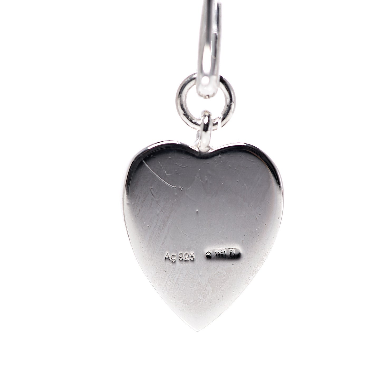 Sterling Silver Trademark Heart Drop Earrings