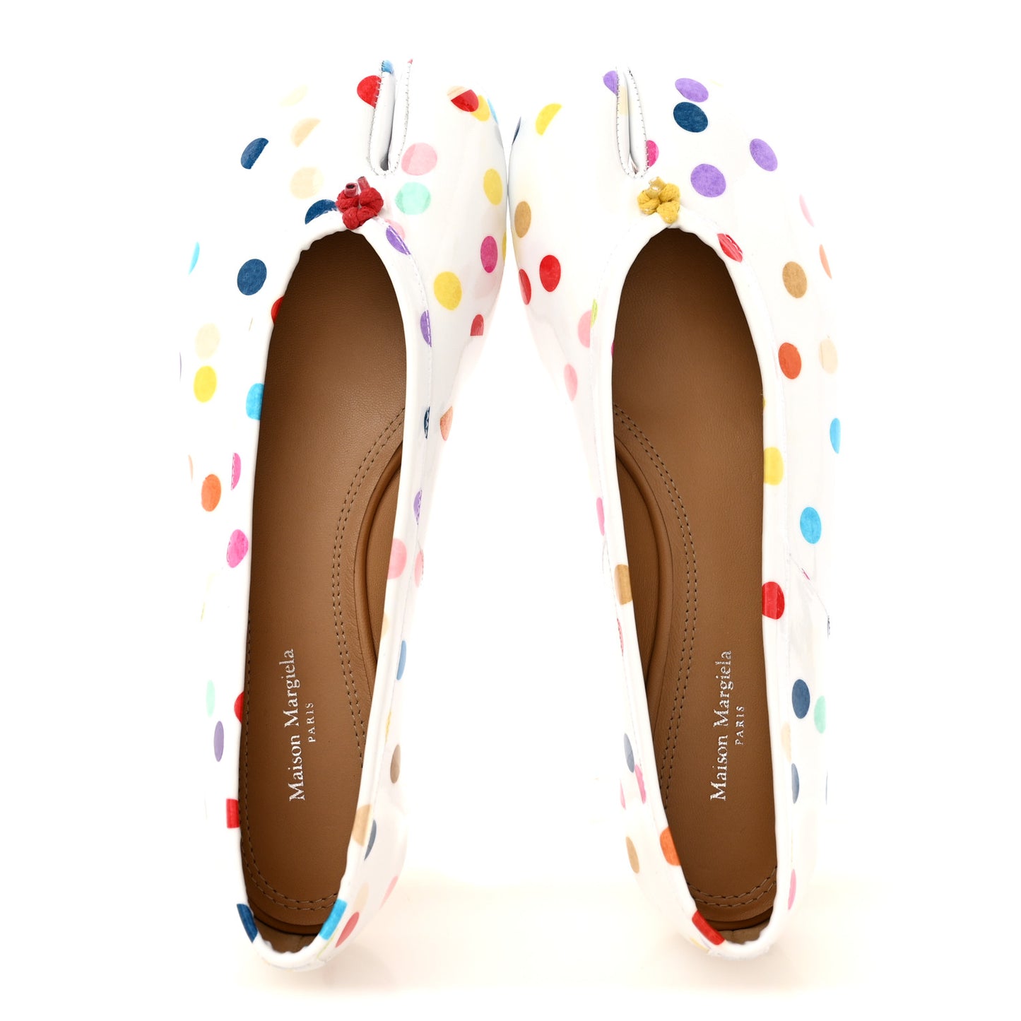 Coated Canvas Confetti Printed New Ballerina Flats 37 White Multicolor