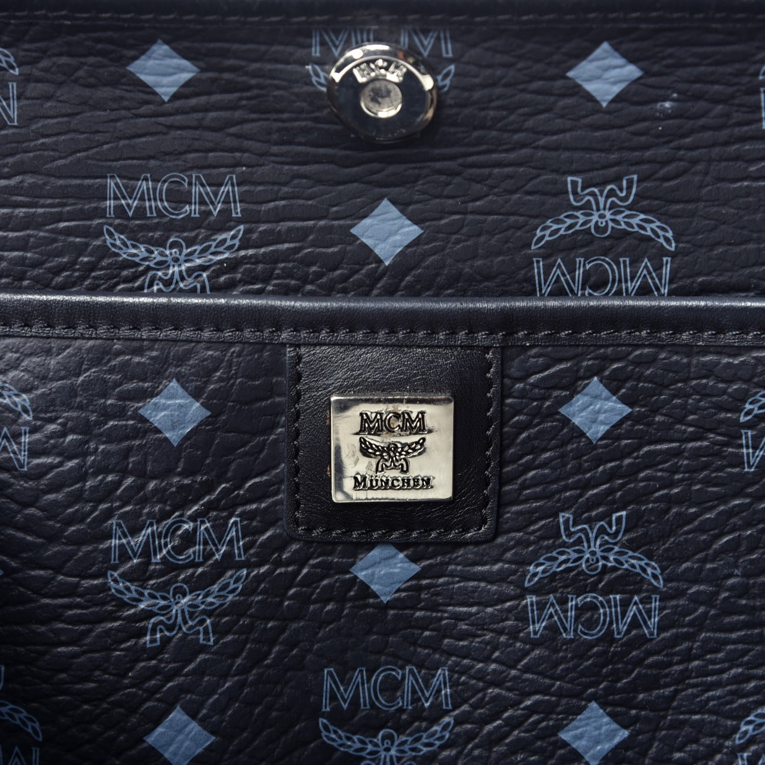 MCM Visetos Shopping Tote Black 6 of 9