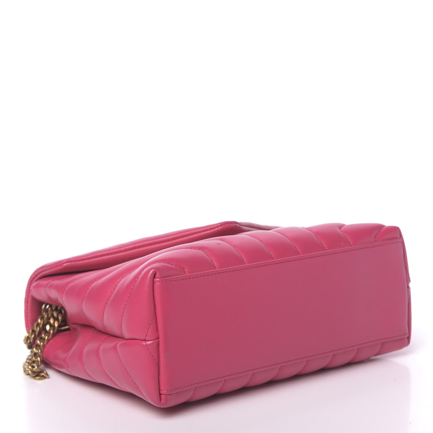 Calfskin Y Quilted Monogram Small Loulou Chain Satchel Fresh Fuchsia