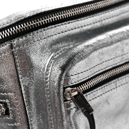 Saint Laurent Metallic Calfskin Ripstop Body Belt Bag Silver 12 of 13