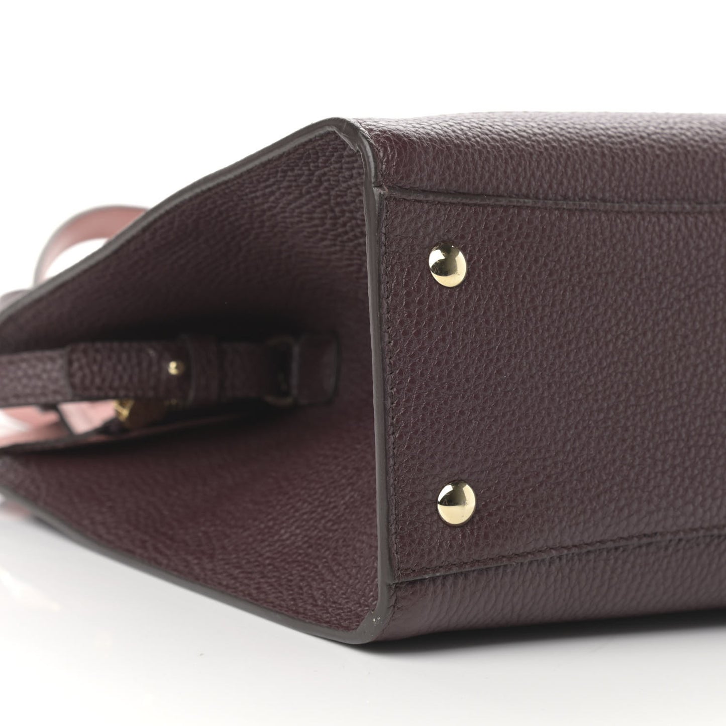 Hammered Calfskin Double Handle Small Amy Tote Red