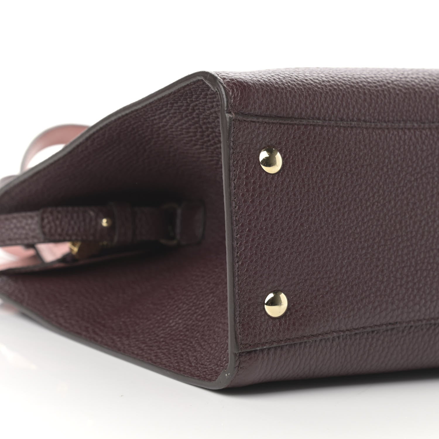 Salvatore Ferragamo Hammered Calfskin Double Handle Small Amy Tote Red 9 of 10