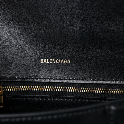 Balenciaga Shiny Box Calfskin Small Hourglass Top Handle Bag Black 6 of 16