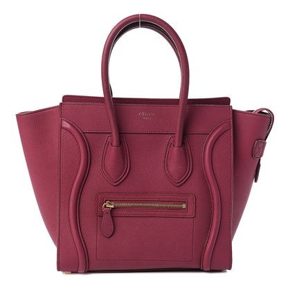 Celine Baby Drummed Calfskin Micro Luggage Plum 1 of 9