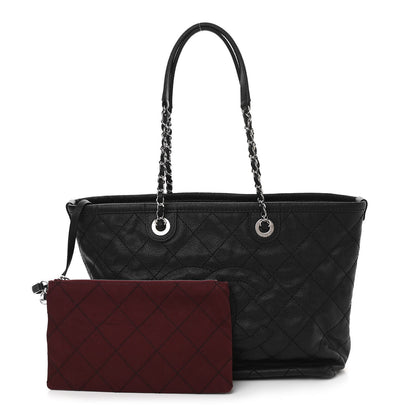 Chanel Grained Calfskin Quilted Small Daily Shopping Tote Black 1 of 13