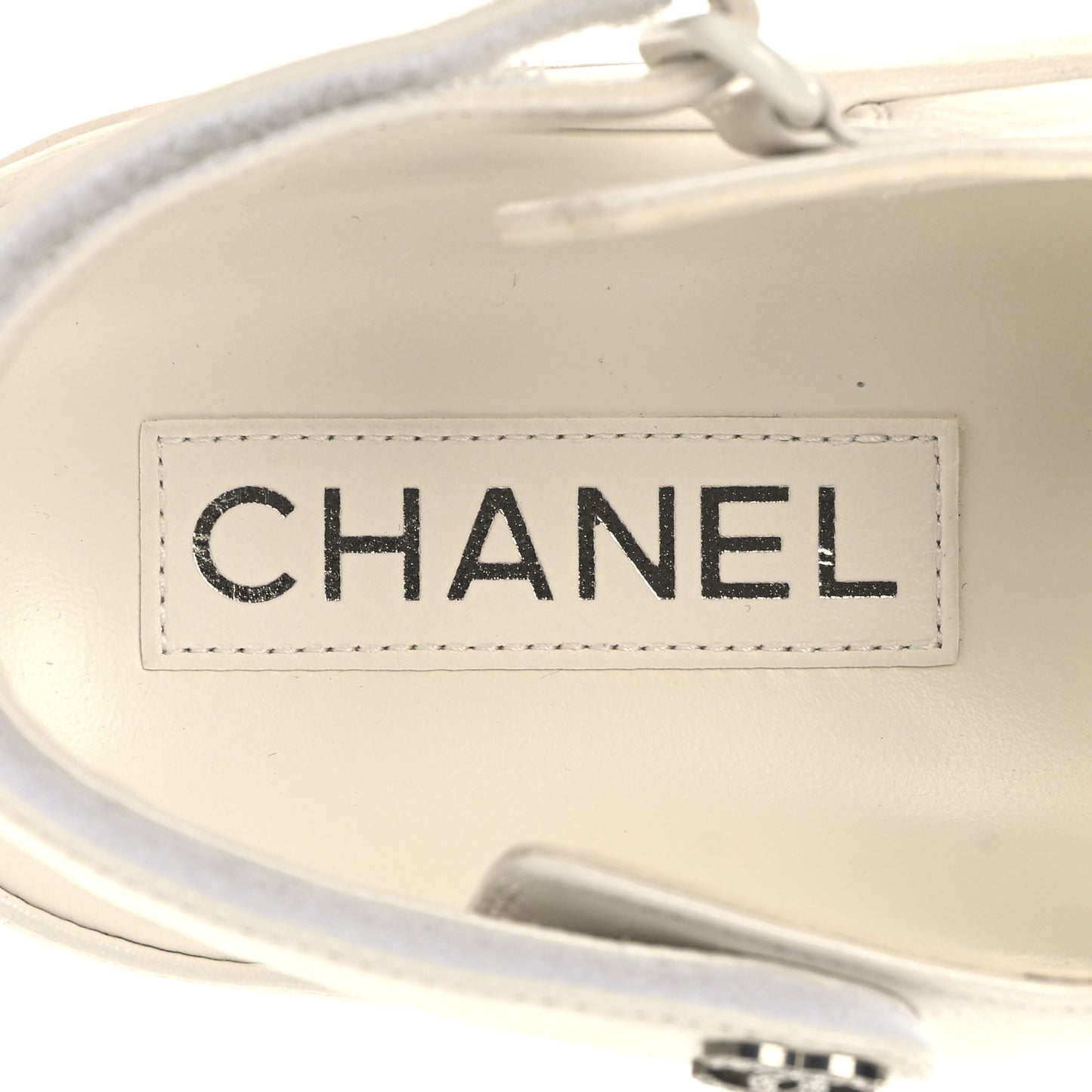 Lambskin Crystal CC Velcro Dad Sandals 39 White