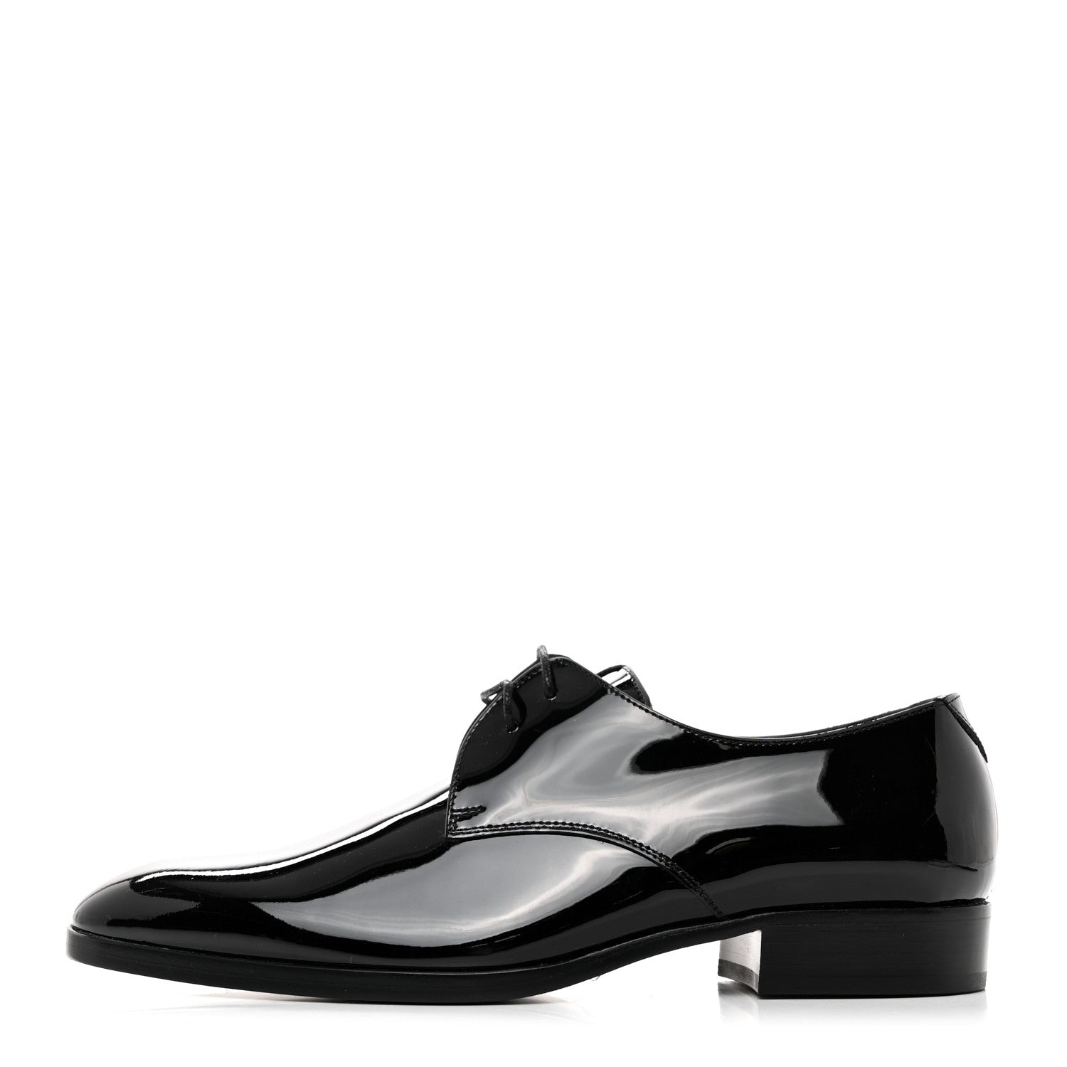 Saint Laurent Patent Baltimora Lace Up Derby Shoes 38 Black 1 of 9
