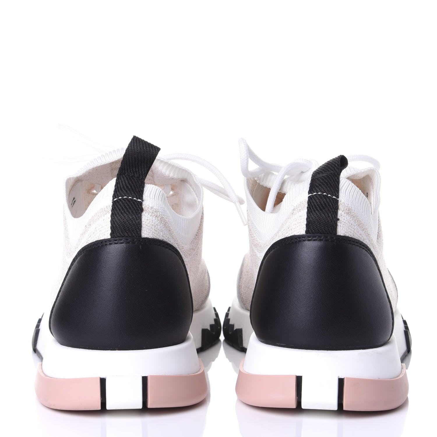 Hermes Technical Canvas Goatskin Womens Addict Sneakers 39 Multicolor Rose Dore 6 of 11
