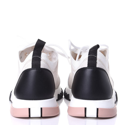 Hermes Technical Canvas Goatskin Womens Addict Sneakers 39 Multicolor Rose Dore 6 of 11