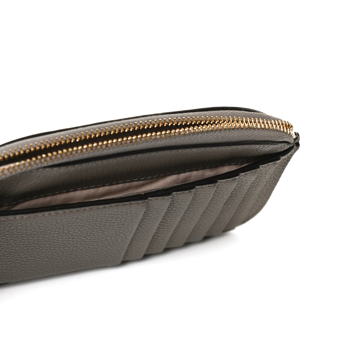 Grained Calfskin Purse Wallet Motty Grey