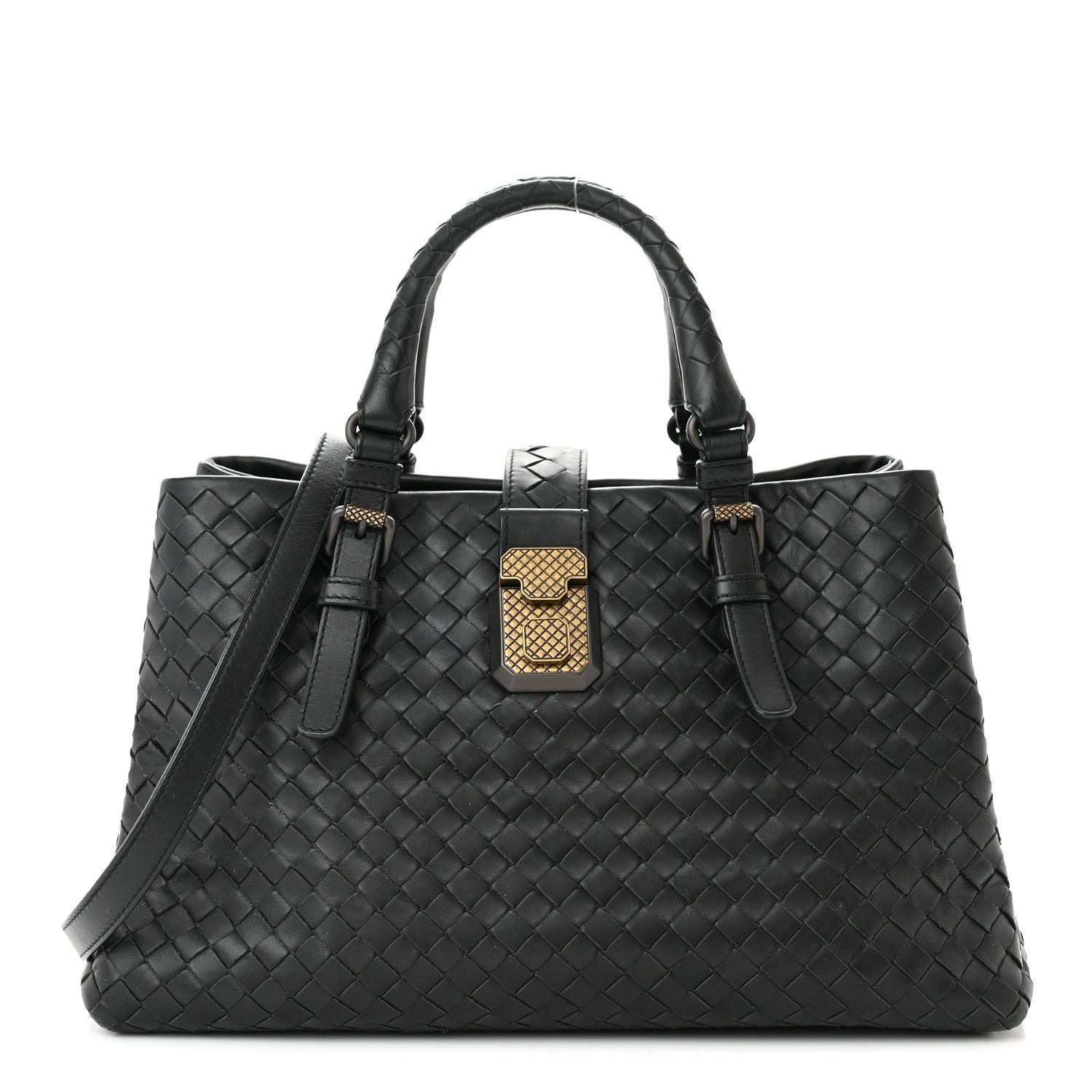 Bottega Veneta Nappa Intrecciato Small Roma Tote Black 1 of 13