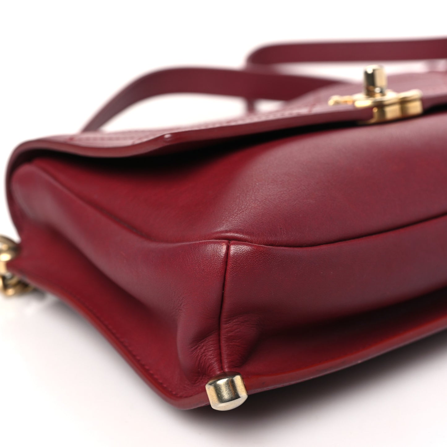 Calfskin Stitched Flap Red