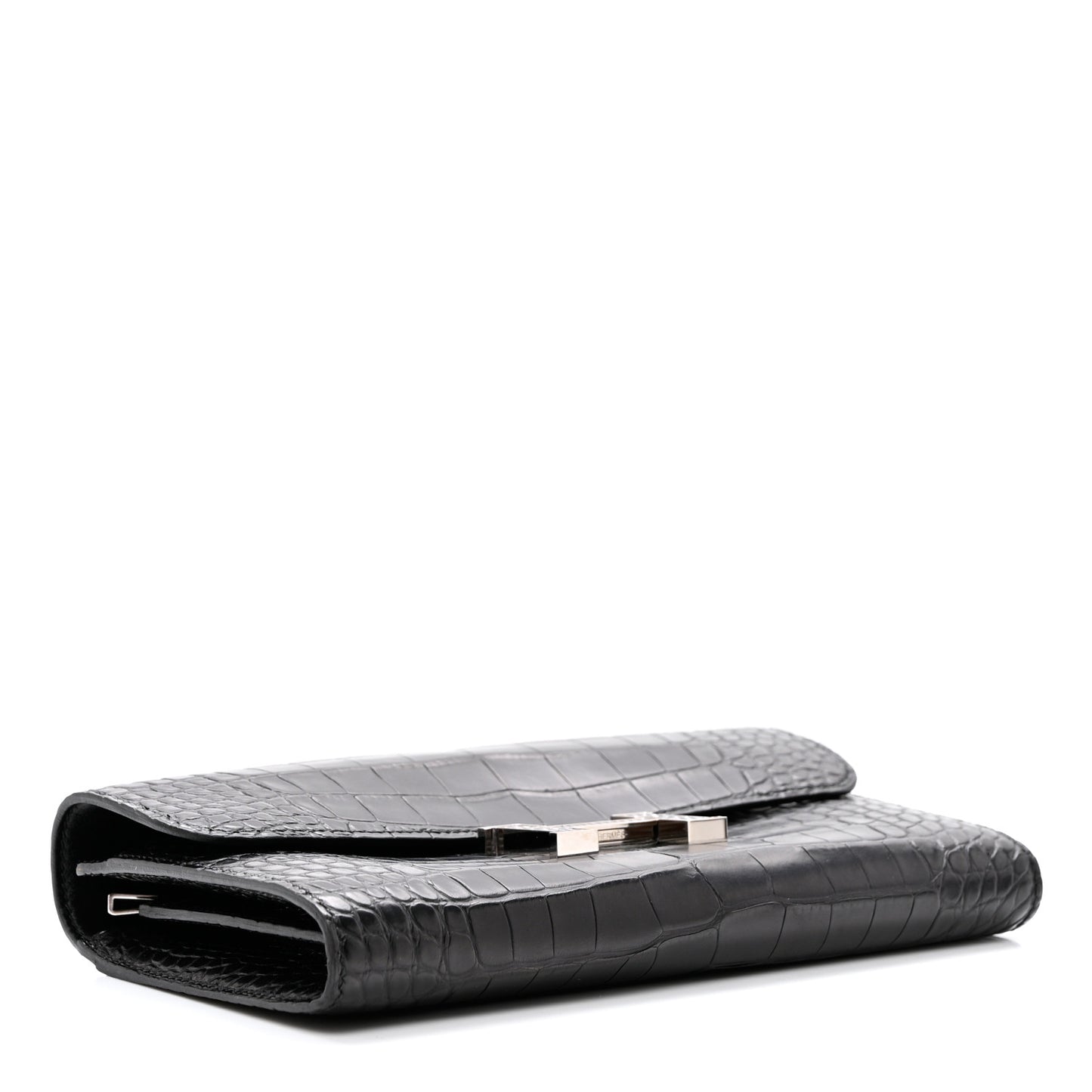 Matte Alligator Lizard Constance Wallet Black Ombre