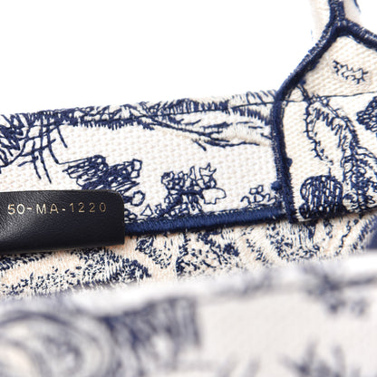 Christian Dior Canvas Embroidered Medium Dioriviera Toile De Jouy Book Tote Blue 9 of 11