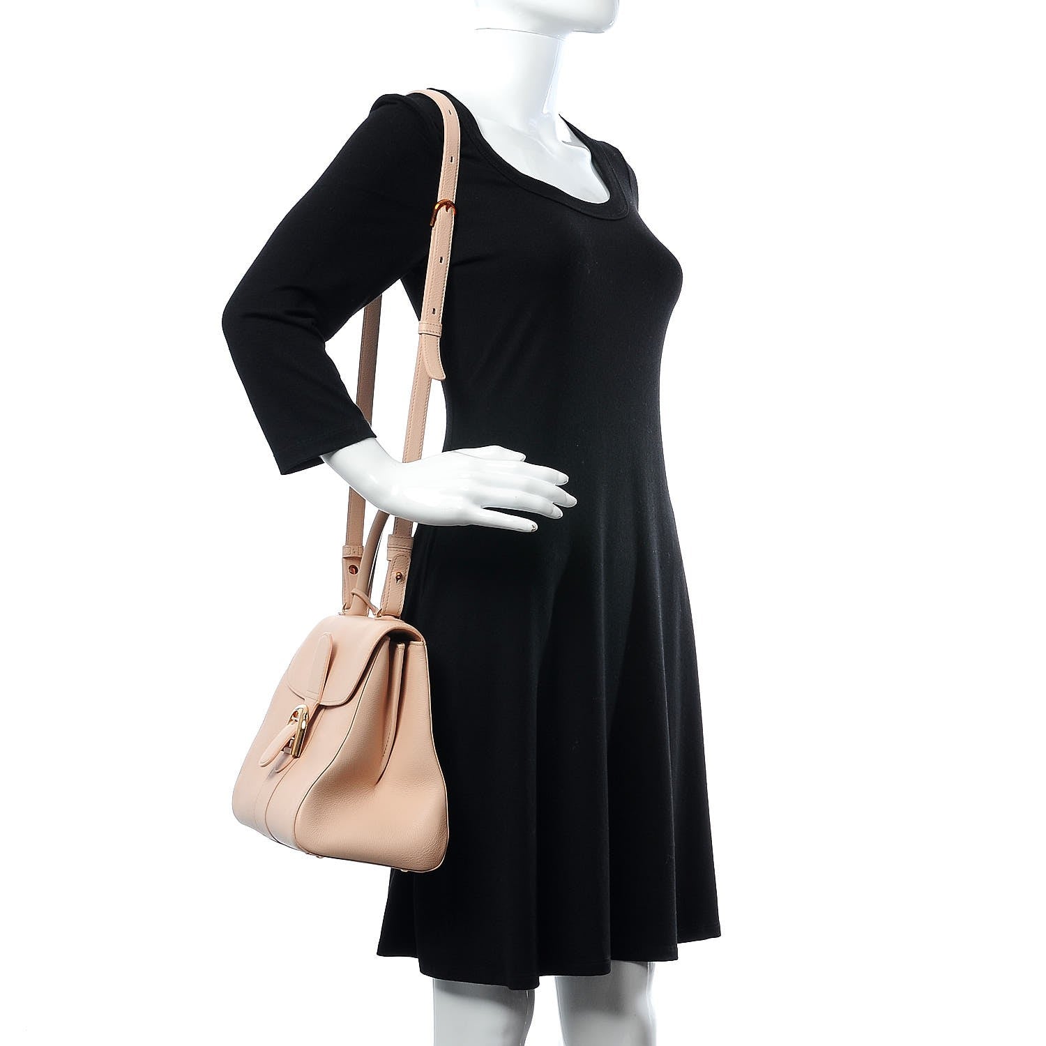 Delvaux Grained Calfskin MM Brillant Satchel Nude 2 of 7