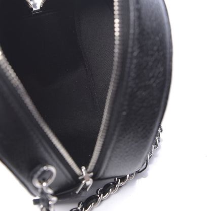 Chanel Caviar Camellia Embossed Round Clutch With Chain Black 6 of 12