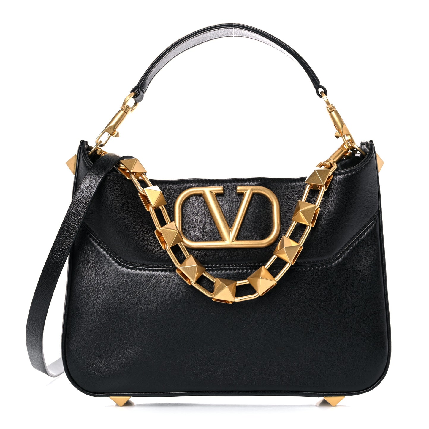 Nappa Stud Sign Hobo Black