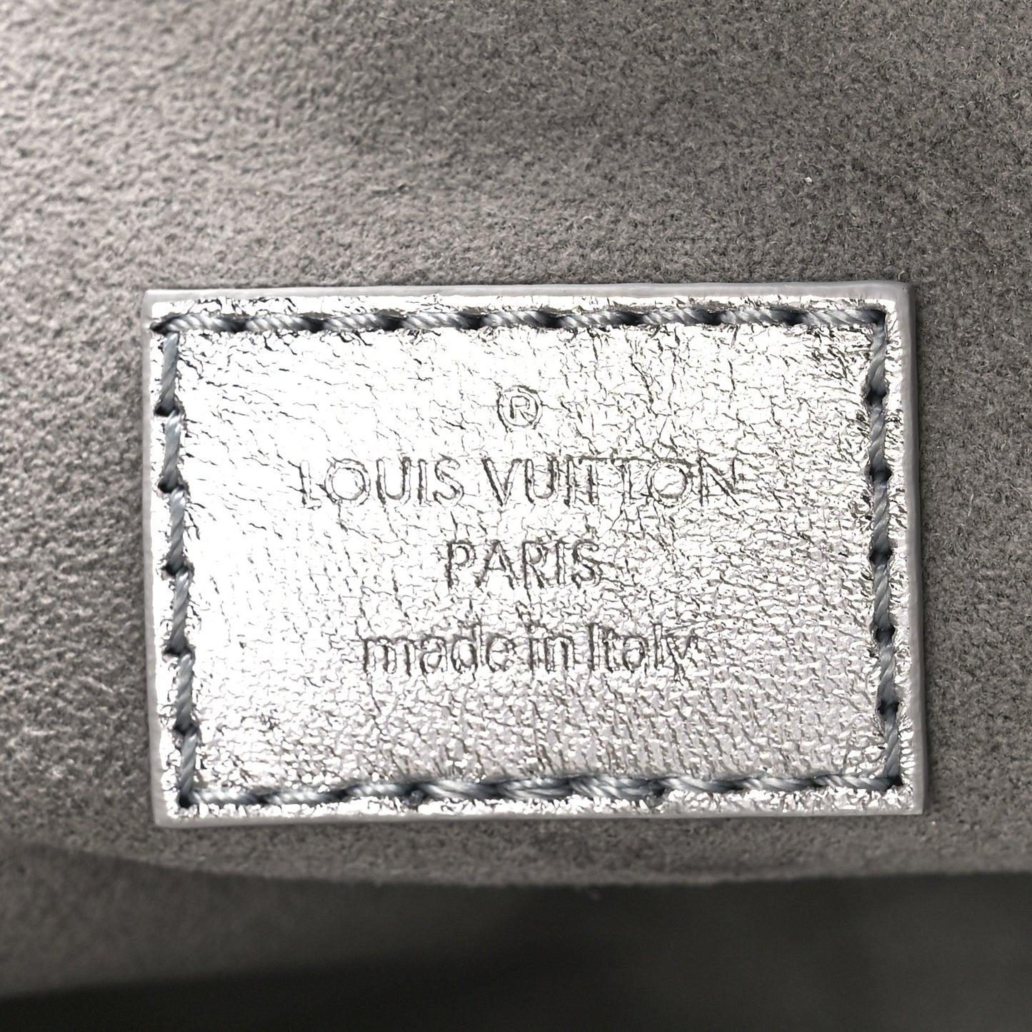 Satin Sequin Embroidered Monogram Coussin BB Silver