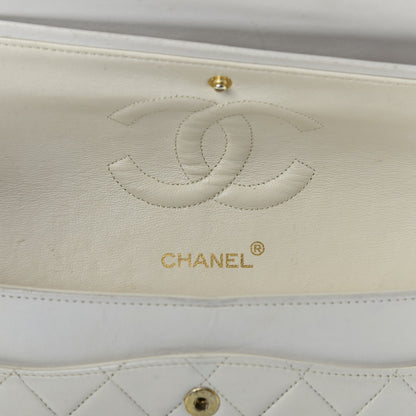 Chanel Lambskin Quilted Medium Double Flap White 6 of 9