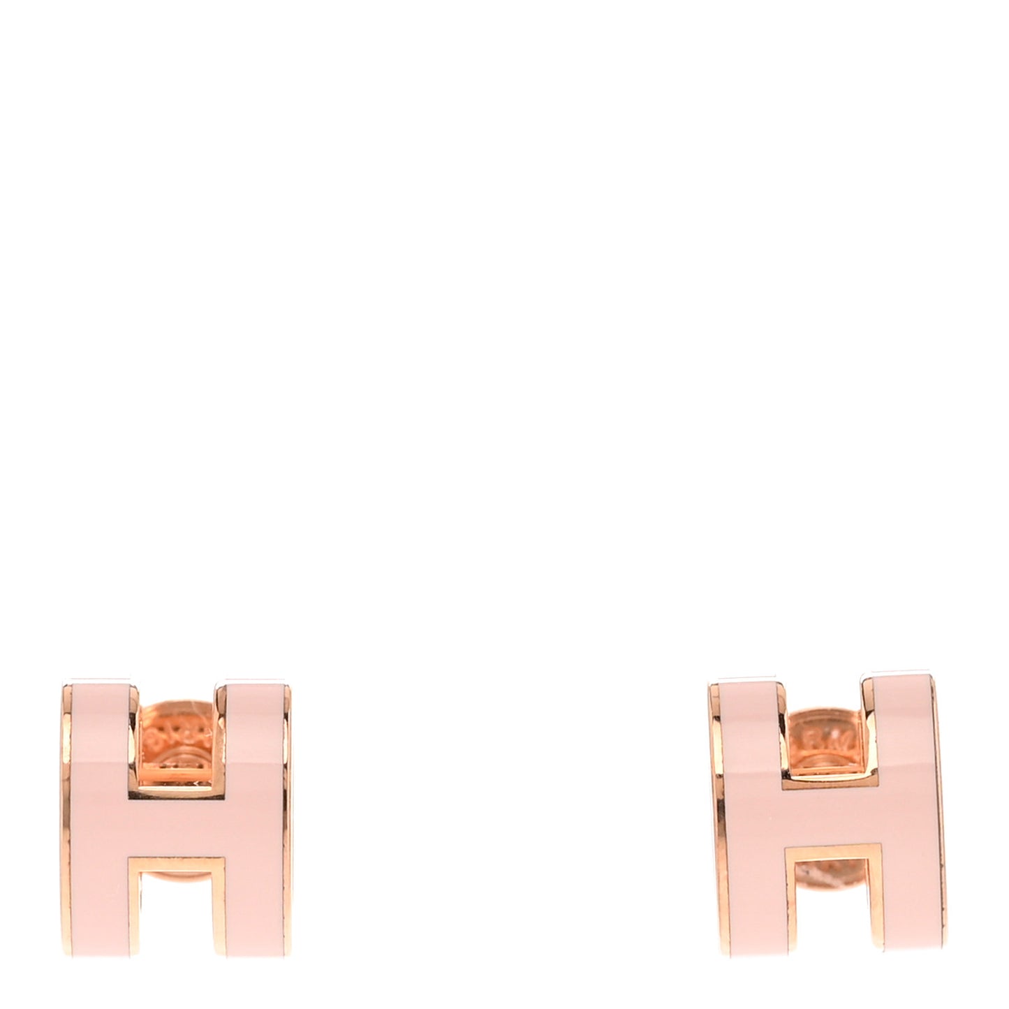 Rose Gold Lacquered Mini Pop H Earrings Rose Dragee
