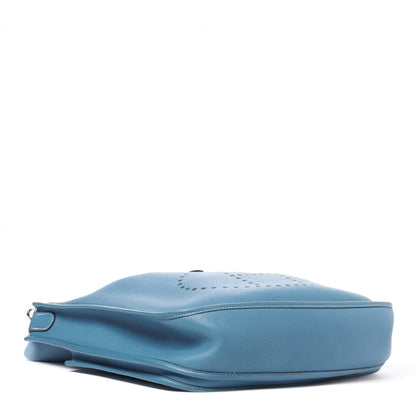 Hermes Taurillon Clemence Evelyne II PM Blue Jean 3 of 8