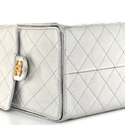 Chanel Metallic Caviar Quilted Medium Chanel 25 Handbag Silver 11 of 11