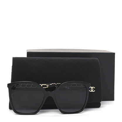 Chanel Acetate Calfskin Square Sunglasses 5546-Q Black 7 of 7