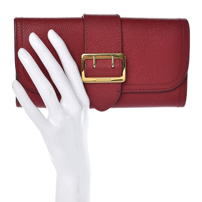 Burberry Grainy Leather Buckle Detail Flap Wallet Red 2 of 11