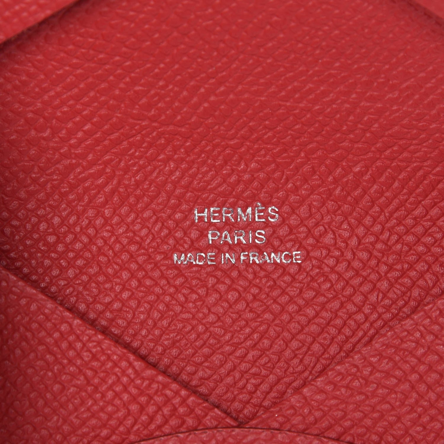 Hermes Epsom Calvi Card Case Rouge Casaque 6 of 7