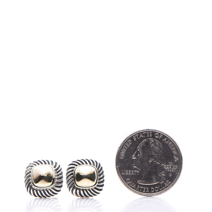 David Yurman Sterling Silver 14K Yellow Gold 7mm Albion Cable Earrings 2 of 7