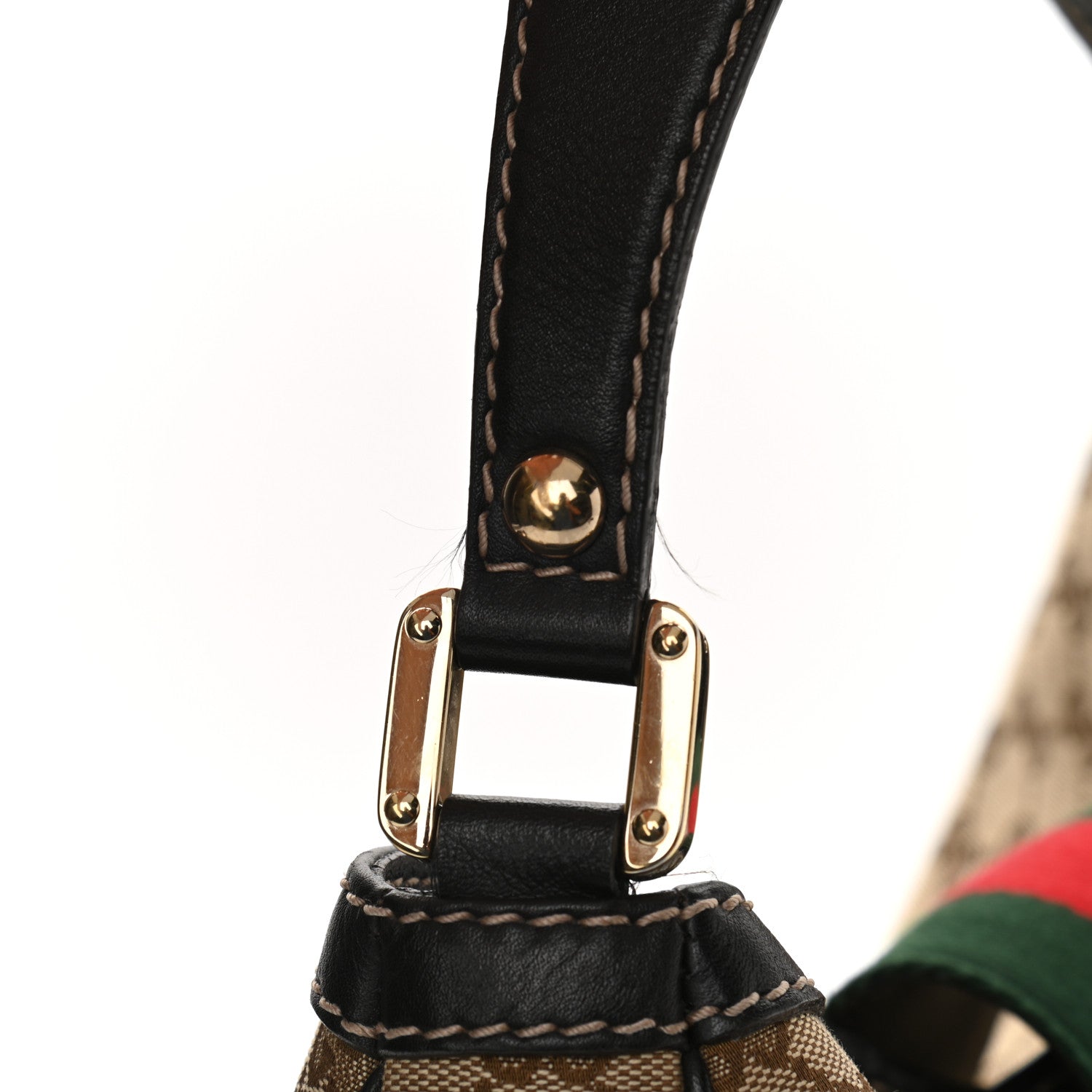 Gucci Monogram Large New Ladies Web Hobo Dark Brown 11 of 12