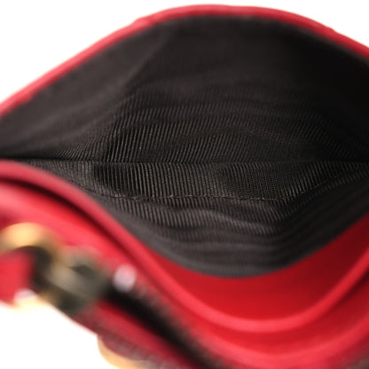 Gucci Calfskin Matelasse GG Marmont Key Case Card Holder Hibiscus Red 7 of 9