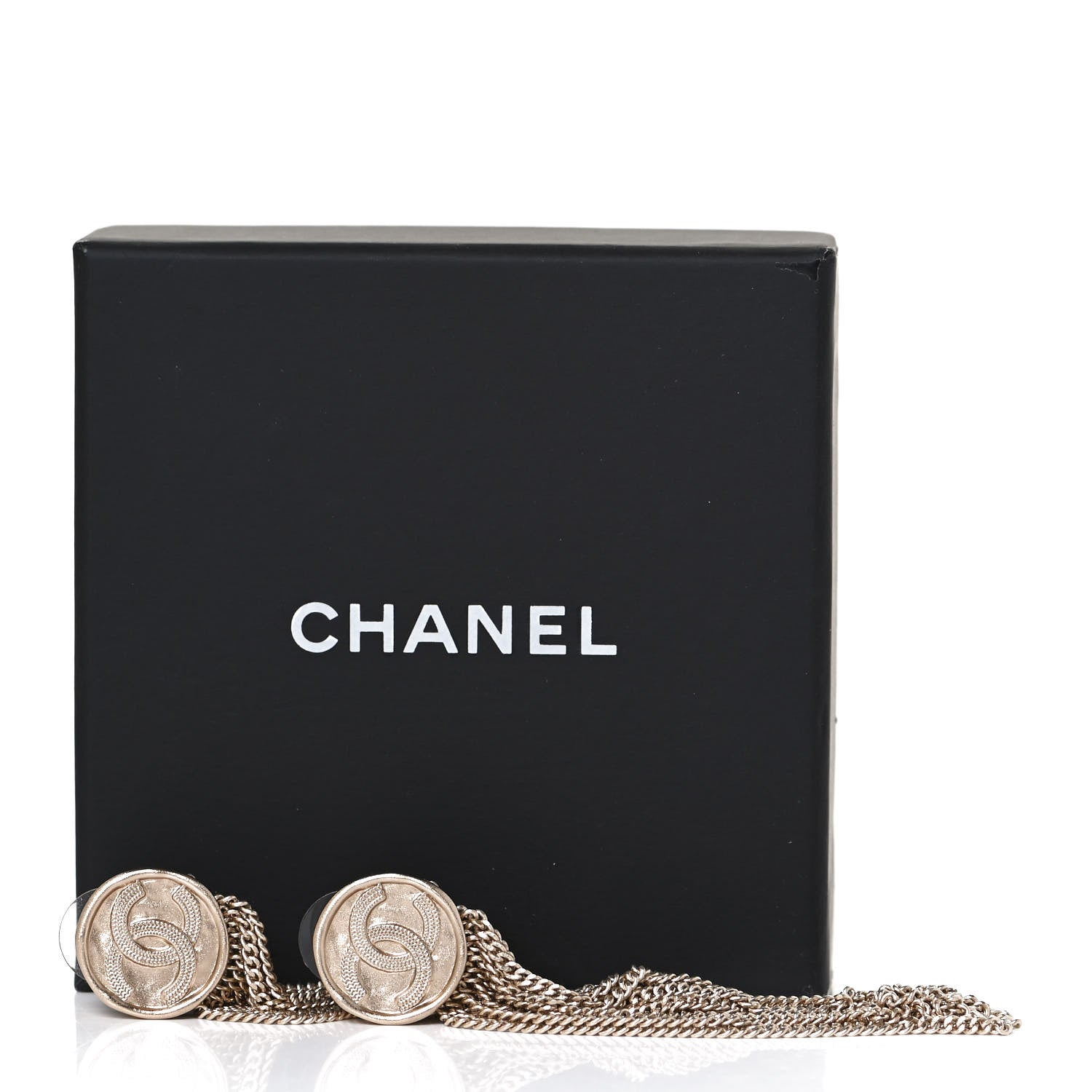 Chanel Chain CC Dangle Earrings Gold 6 of 6