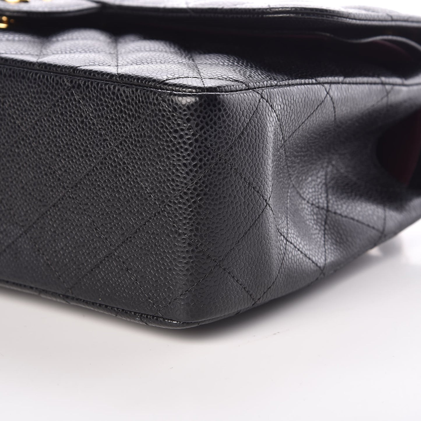 Caviar Quilted Jumbo Double Flap Black
