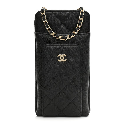 Chanel Caviar Quilted Zip Phone Case Black 1 of 8
